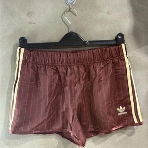 adidas Originals Pinstripe Satin Shorts Women's Lifestyle Pants AsiaFit KC4236
